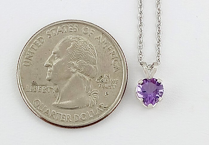 GENUINE 1.08 Cts AMETHYST PENDANT NECKLACE .925 STERLING SILVER – New With Tag
