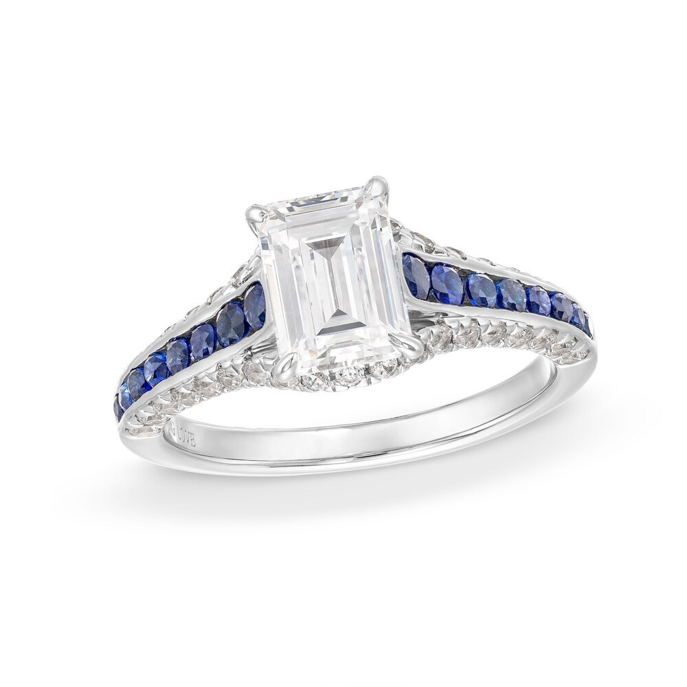 2.0Ct Emerald Cut CZ-Stone Sapphire Pave Wedding Engagement Ring 925 Silver