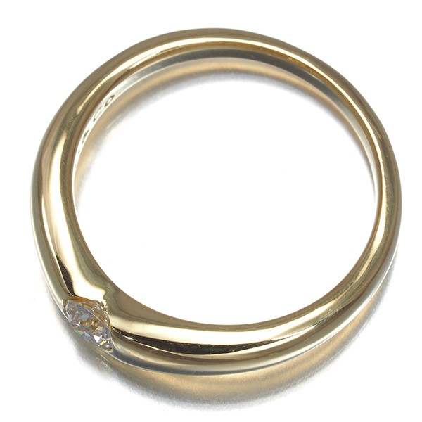Auth Tiffany&Co. Ring Diamond Curved Band US6-6.25 18K 750 Yellow Gold