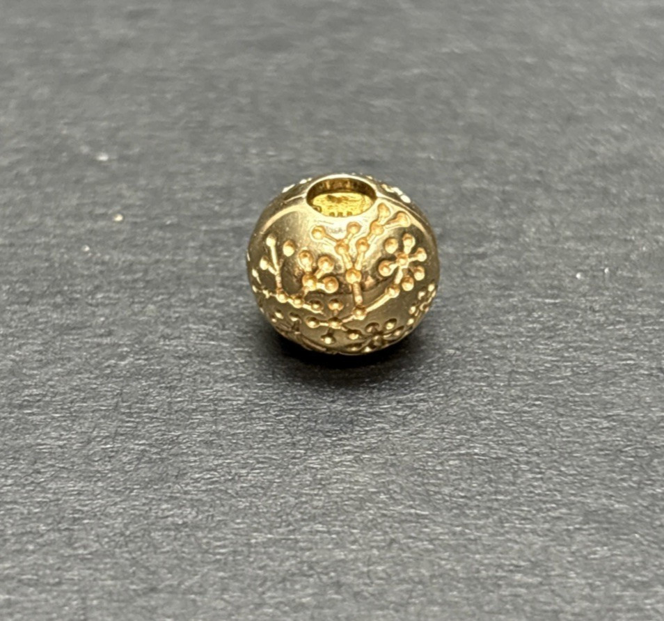 Pandora ALE Authentic 14k (585) Yellow Gold Floral Lucerne Clip Charm