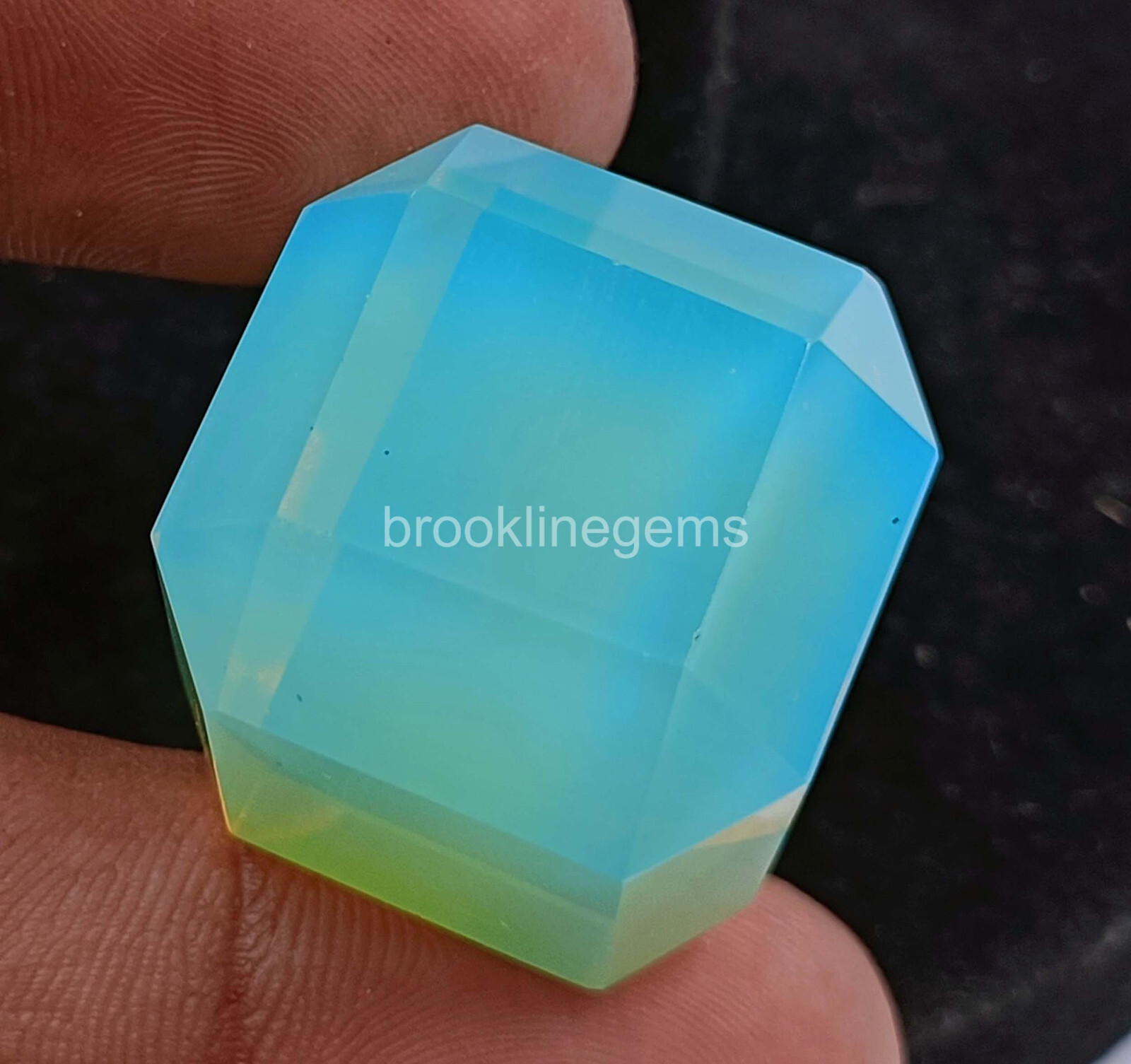 120 Ct Natural Green Opal Cube Welo Australian Certified Untreated Gemstone 4NUB