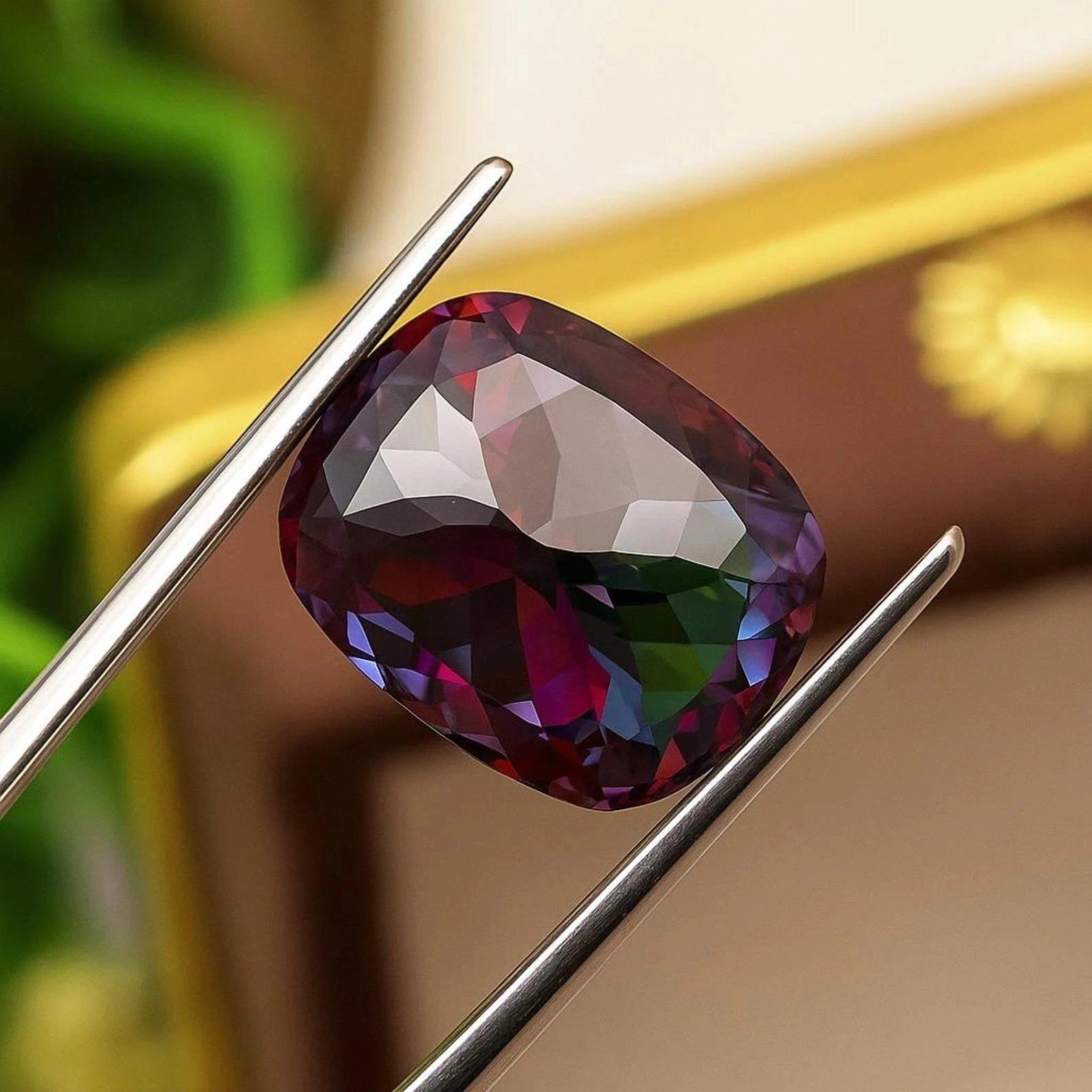 9.42 Ct Natural Alexandrite Cushion Cut Color Change Certified Loose Gemstone