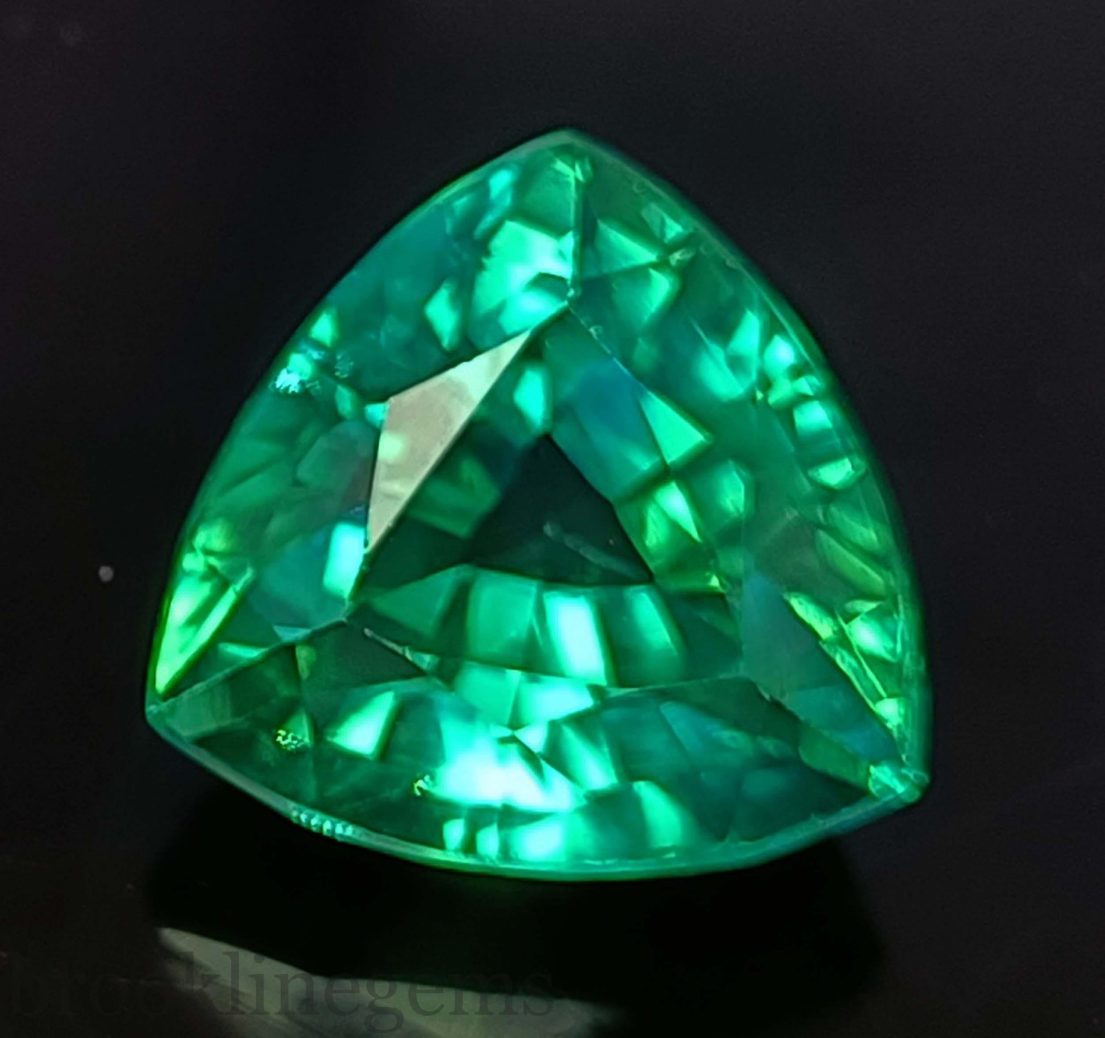 22.65 Ct Natural Green Emerald Trillion Cut Loose Gemstone EGL Certified “5NSK
