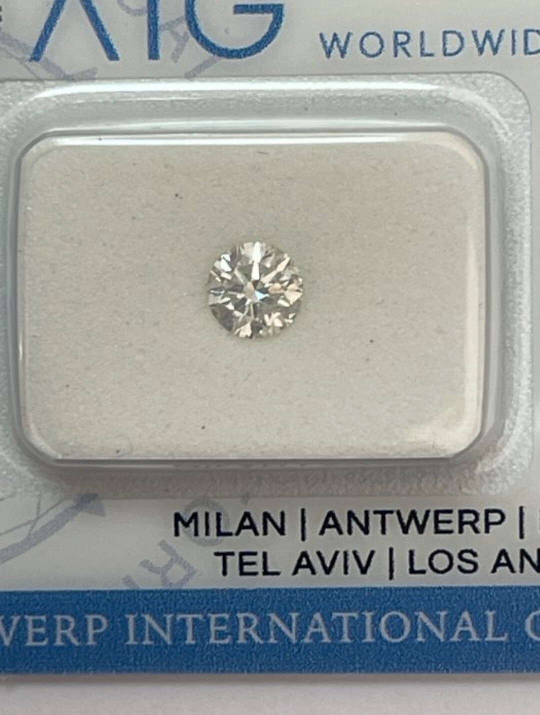100% Natural Diamond, Unmodified, AIG Certified, 0.41 ct. in blister