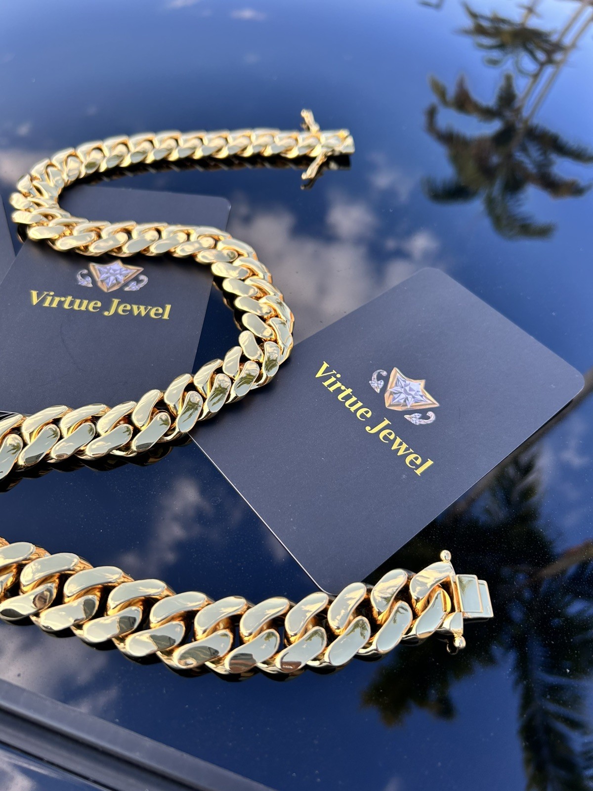 20mm Gold Cuban Link Chain 24in Necklace Gold 18k & 14k