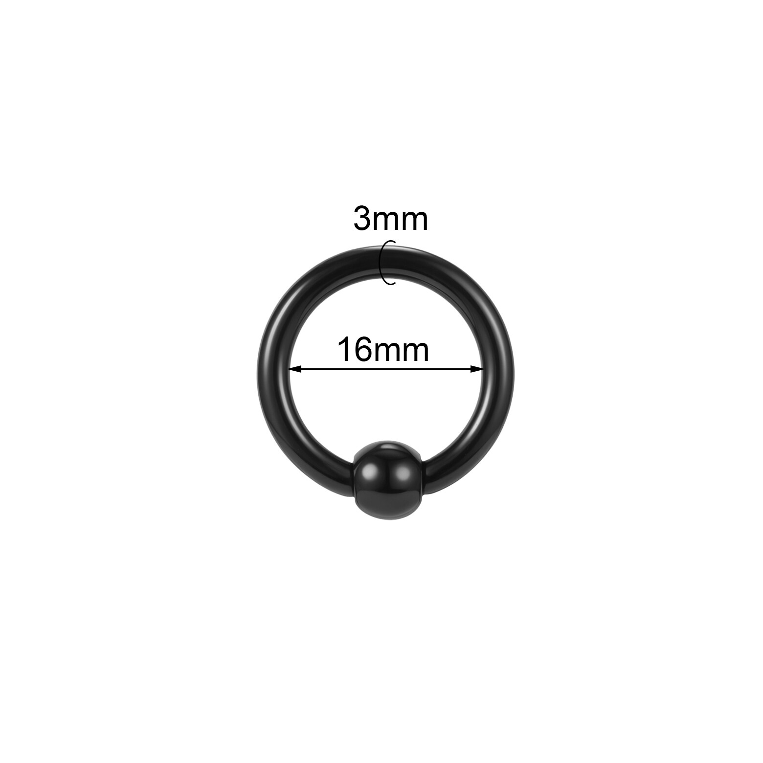 1 Pair Acrylic Captive Bead Rings Black CBR Large Septum Ring Ear Gauges Jewelry
