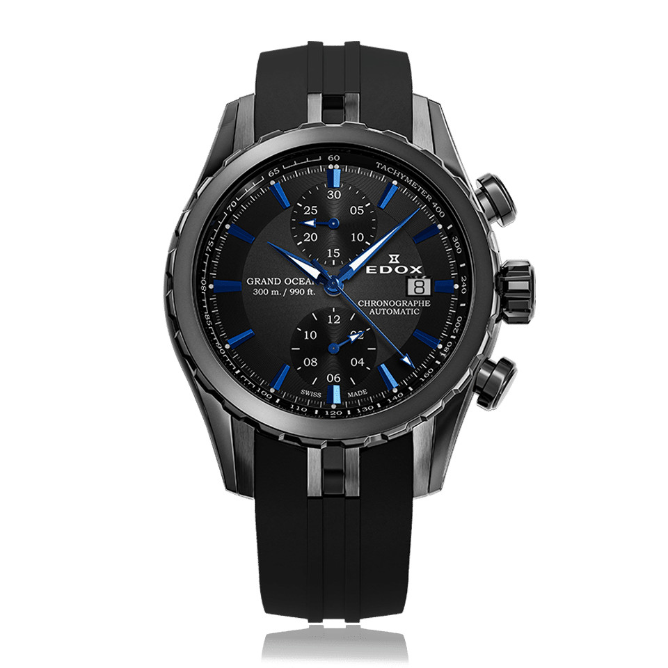 Edox Men’s Grand Ocean 43mm Automatic Chronograph Watch 09800-357GNCA-NIBU