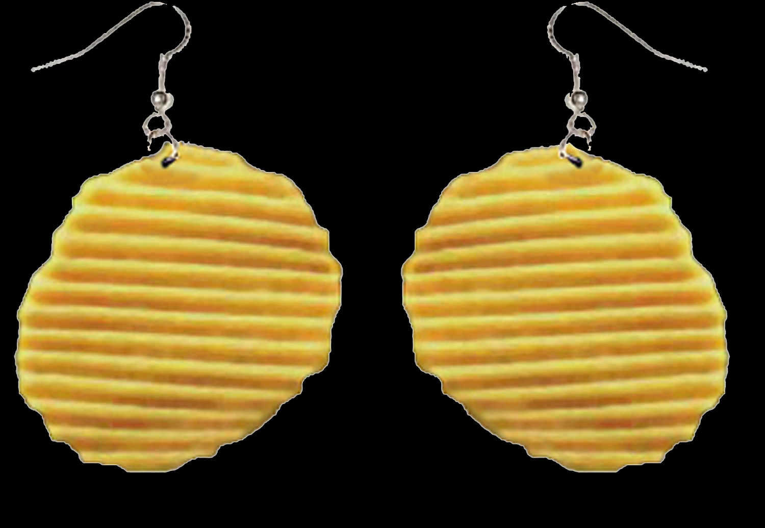 Huge Funny Realistic POTATO CHIPS EARRINGS Snack Junk Food Novelty Funky Jewelry