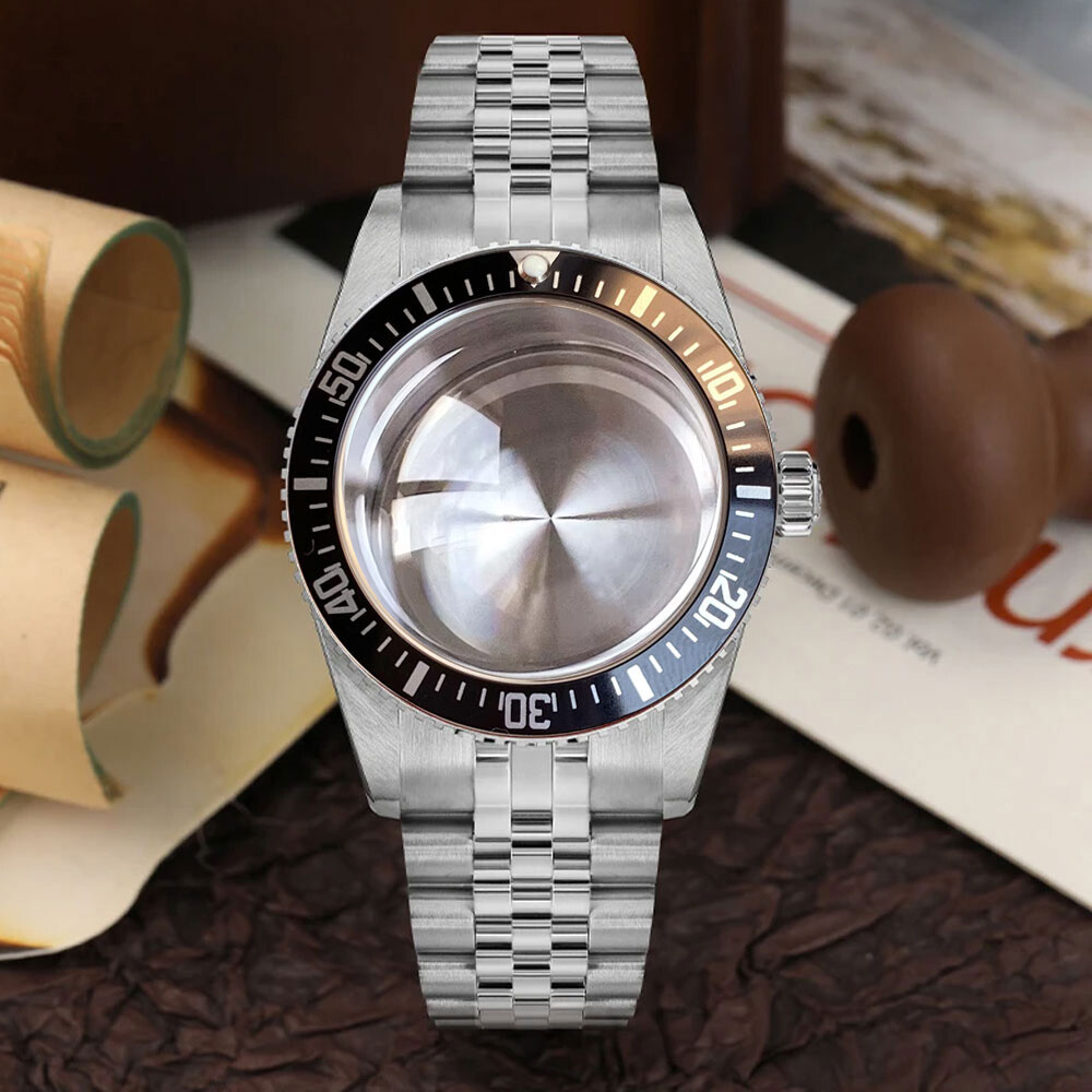 38mm Stainless Steel Brushed 200M Diver Watch Case Fit NH34 GMT NH35 Sapphire