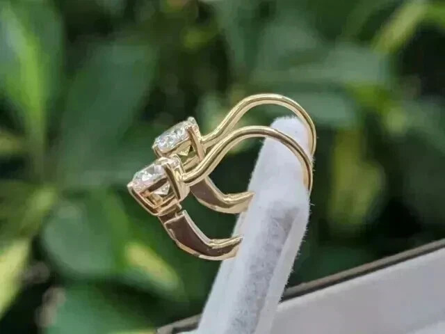 2Ct Round Cut Lab Created Diamond Women’s Huggie Earrings 14K Yellow Gold Plated