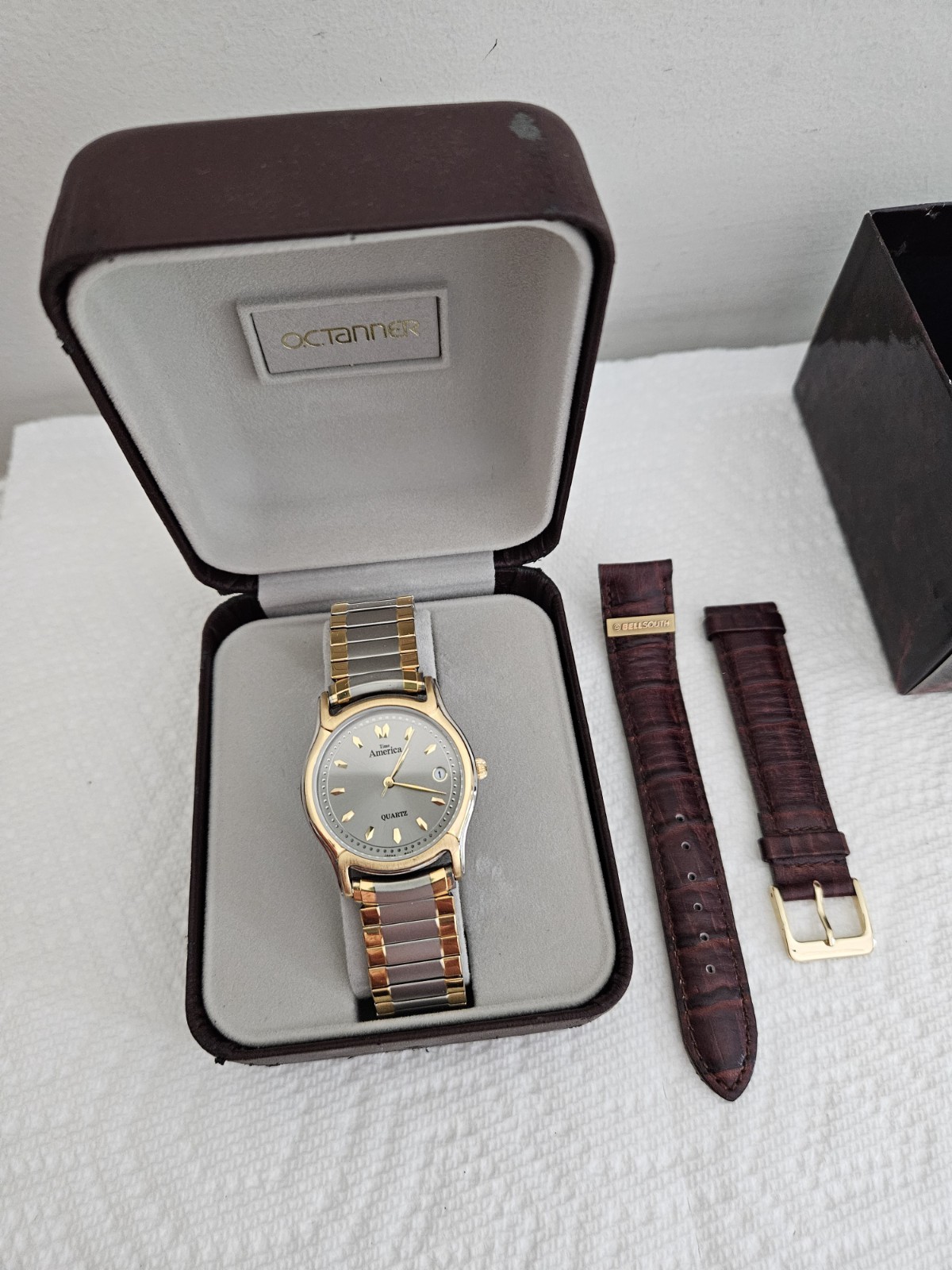 Vtg Perry Ellis America BellSouth OC Tanner Quartz Watch New Battery Extra Band