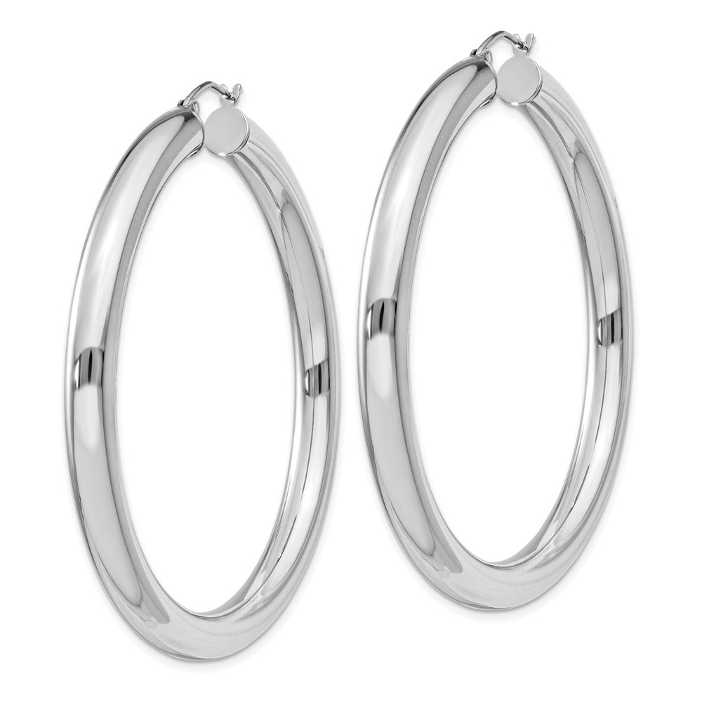 5mm Sterling Silver, Extra Large Round Hoop Earrings, 55mm (2 1/8 In)