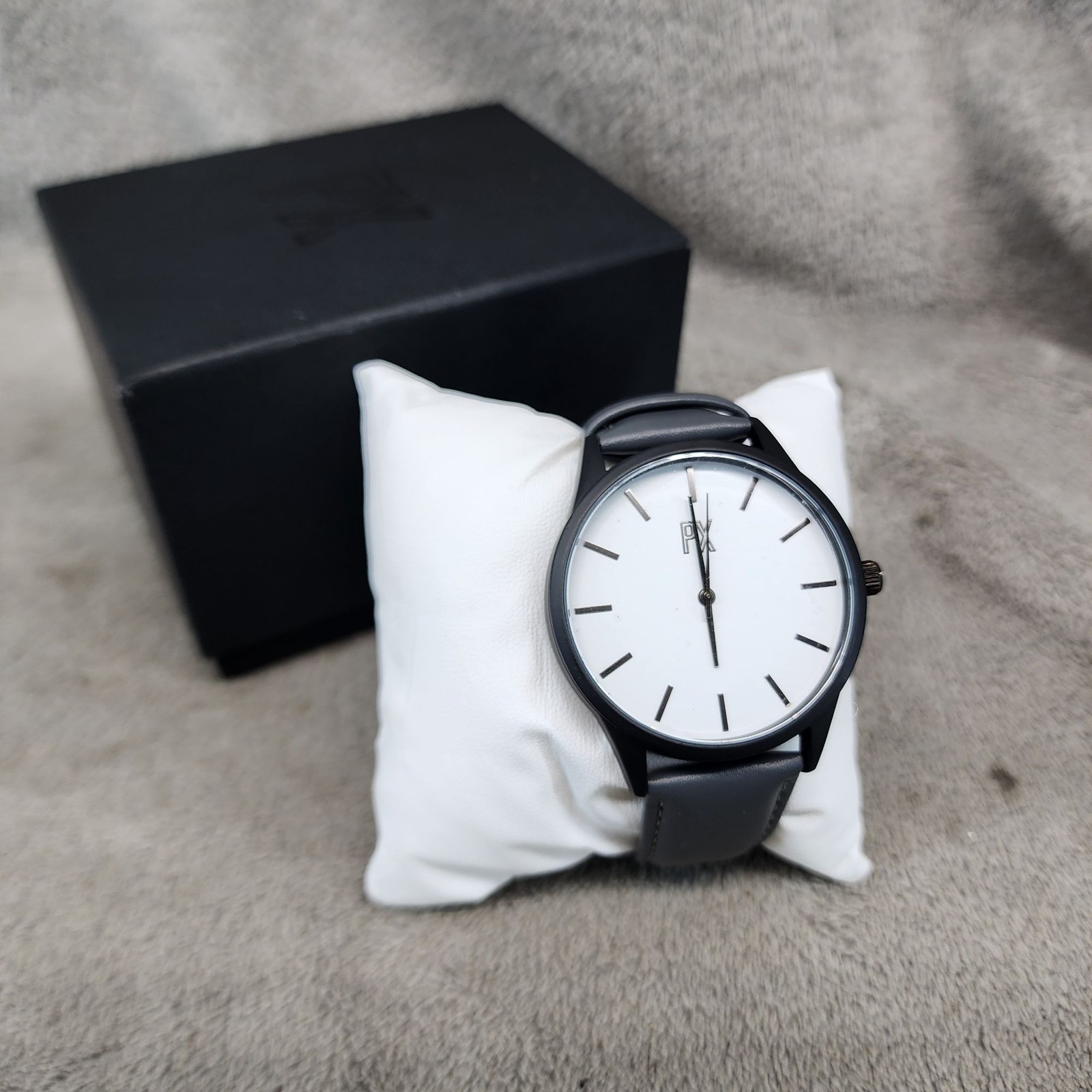 PX Watch Mens Tyler One Size Black Leather Strap *NWT*