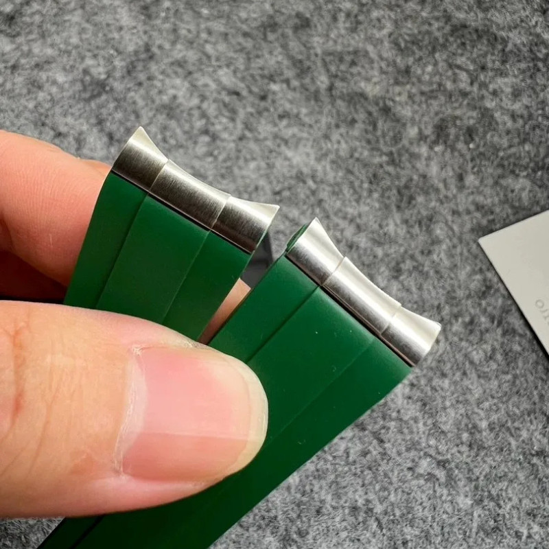 Fits Rolex Submariner 40mm Watch Black Blue Green Rubber Strap 20mm