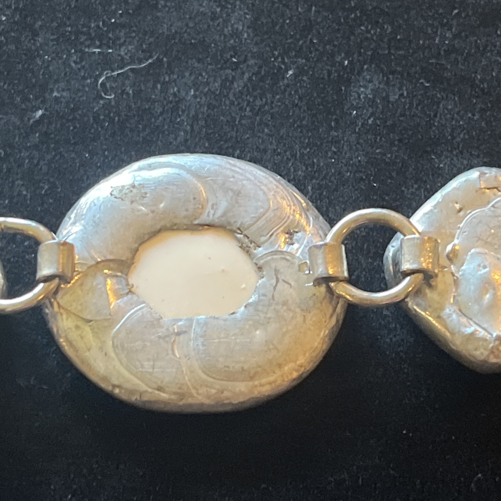 Vtg Spode Fleur De Lis Copeland Bracelet Sterling Silver Ceramic Blue White Rare