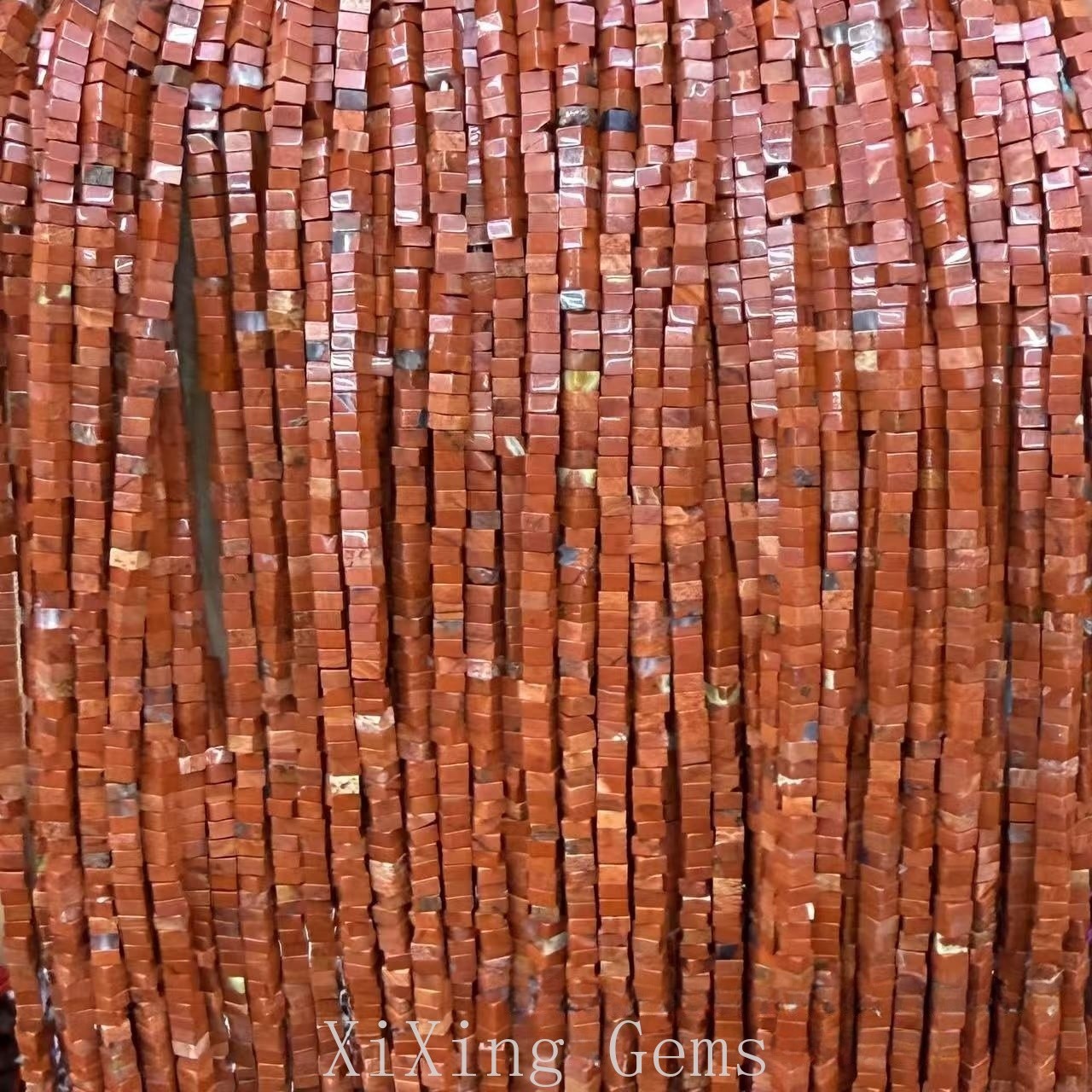1x2mm Natural Red Jasper Flat Square Disc Spacer Beads for Jewelry Making DIY
