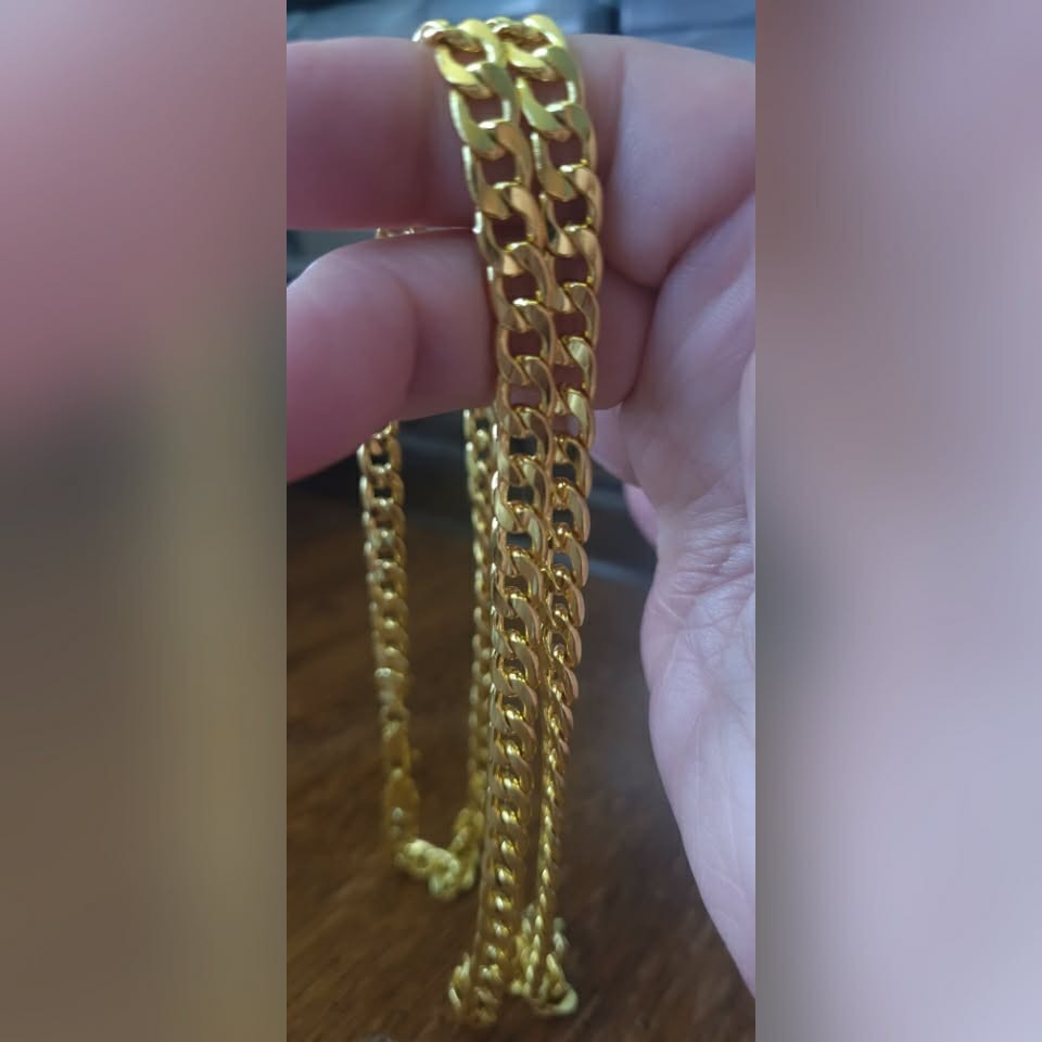 CADENA GRUESA 25INN GOLD PLATED PARA HOMBRE CHAPADA EN ORO