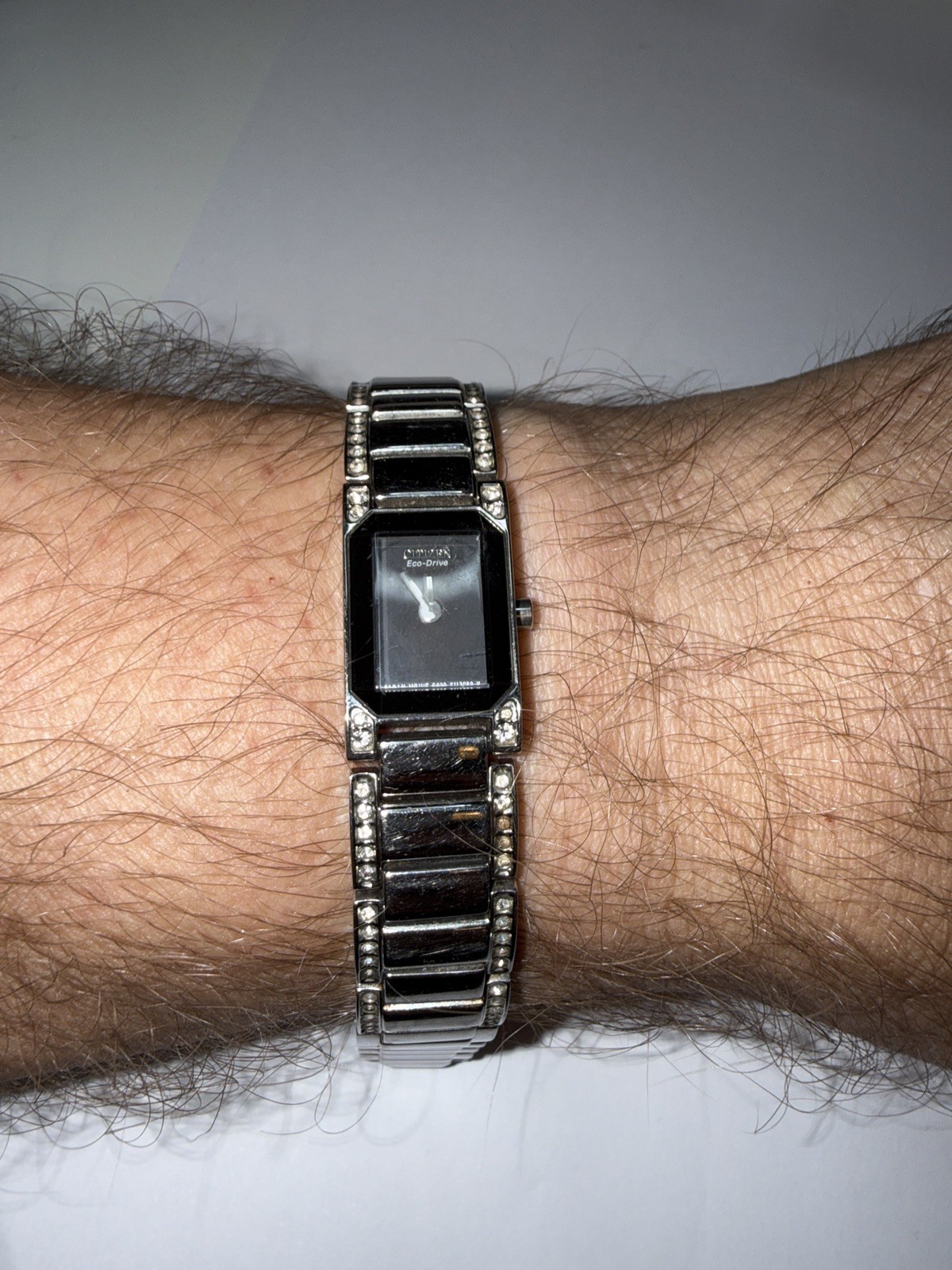 Citizen Eco-Drive Women’s Silver Bracelet Watch Black Dial G620-S077656