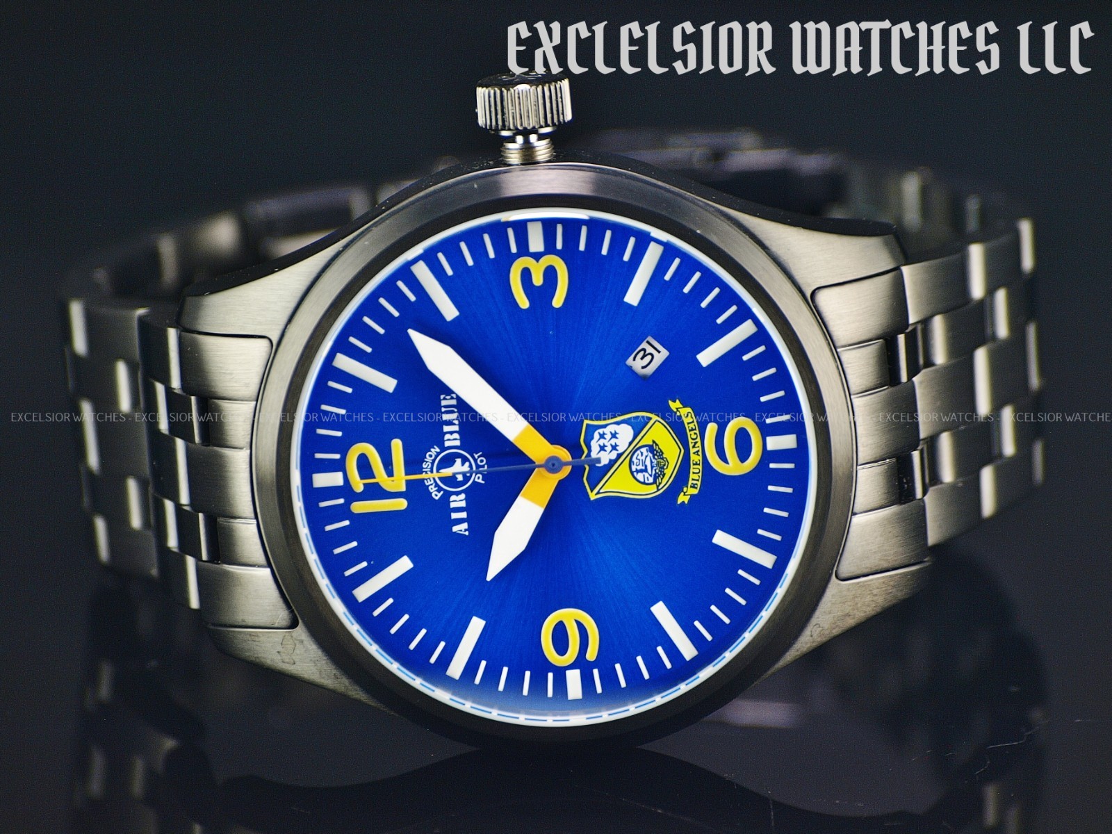 Air Blue By Deep Blue 44mm Blue Angels 9015 Automatic Sapphire Black PVD Watch