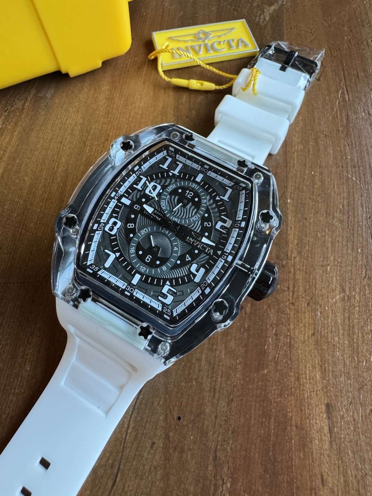 Invicta Racing Cyclone Men’s Watch – 48.5mm, Smoke/White (48719)