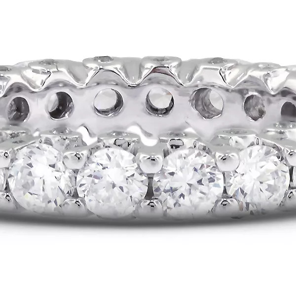 Eternity Wedding Ring 14K Gold Bezel Set 4.50 CT Round Lab-Grown Diamond D VVS1