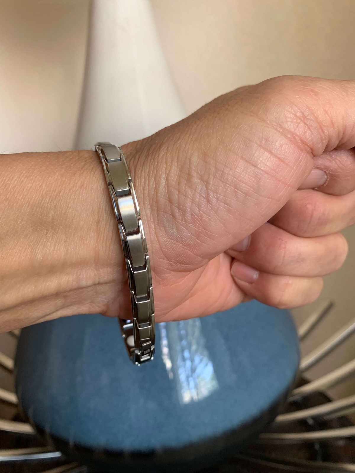 Thin Steel Magnetic Bracelet 4 Elements Women Balance Energy Power Joy Christmas
