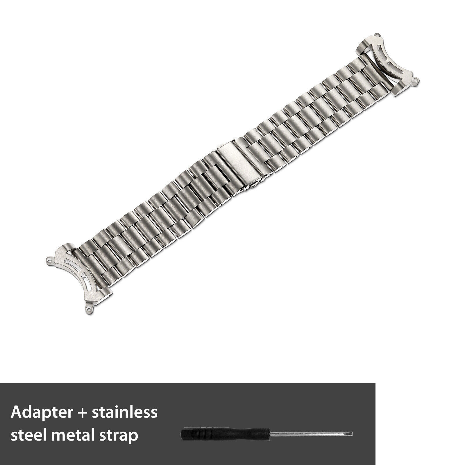 24mm Stainless Steel Band+2X Brushed Adapters For Citizen BJ8050-08E Promaster
