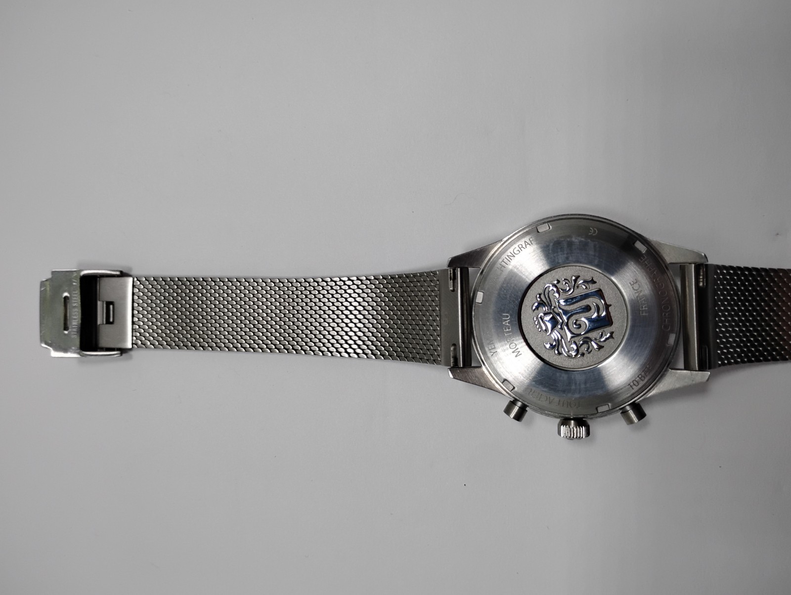 Watchgecko 19mm Milanese Mesh Watch Bracelet Yema Yachtingraf Superman Navygraf