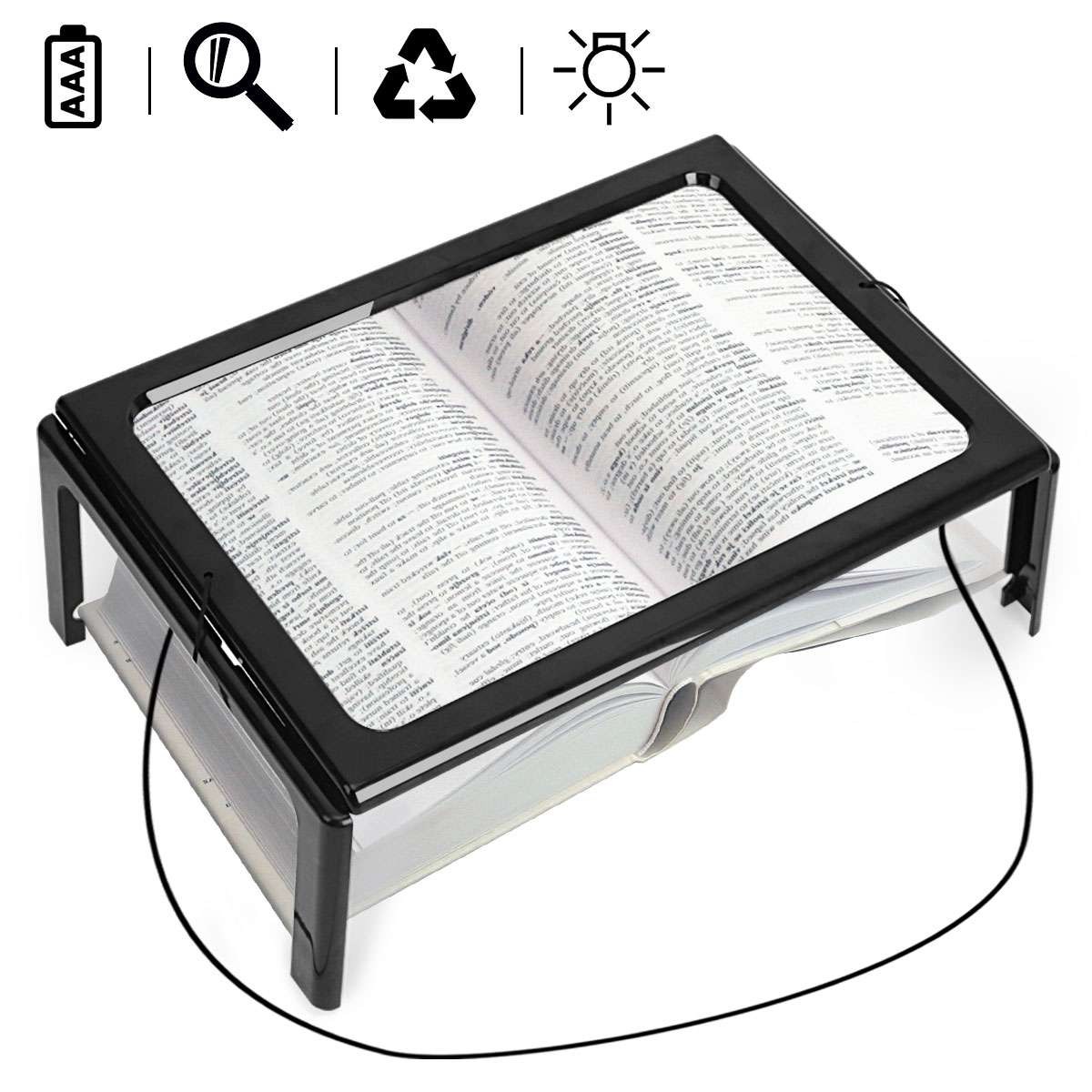 Large Magnifying Glass Hands Free With LED Light Magnifier Giant Reading sewing