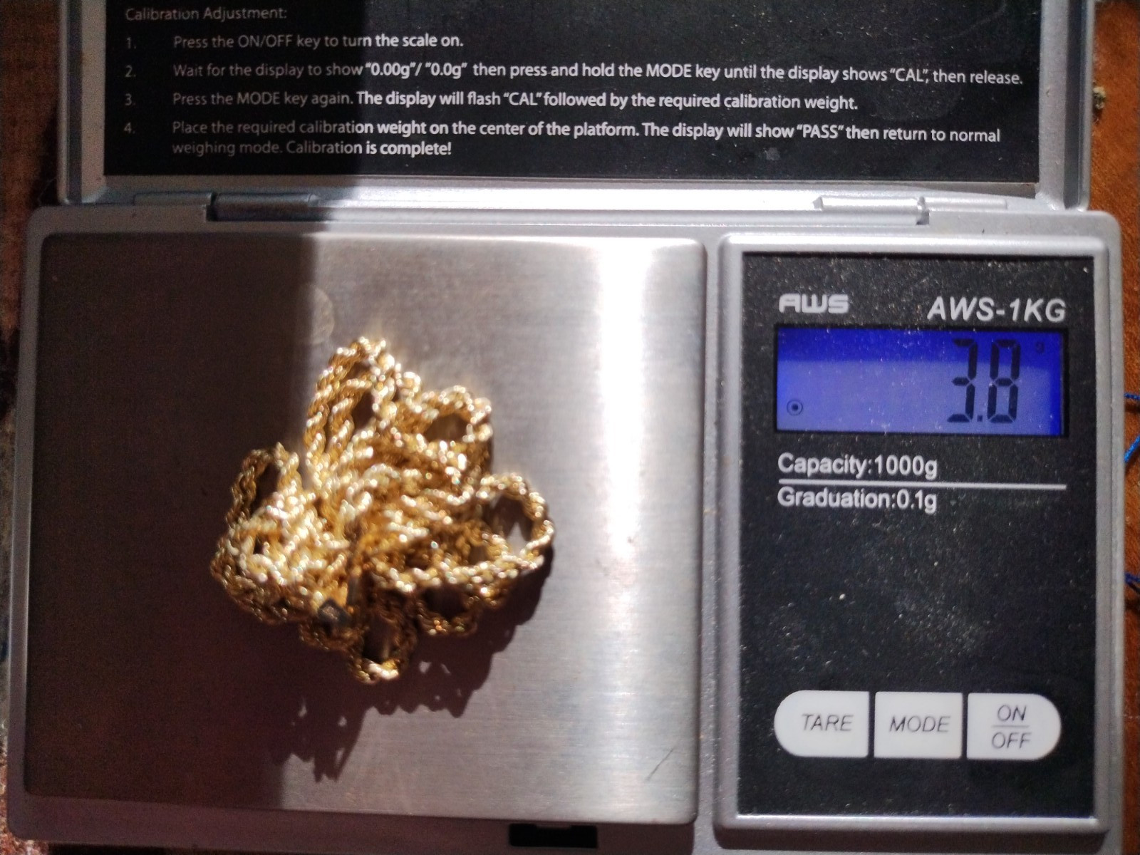 10k Gold Chain, 24 inches long 3.7 grams