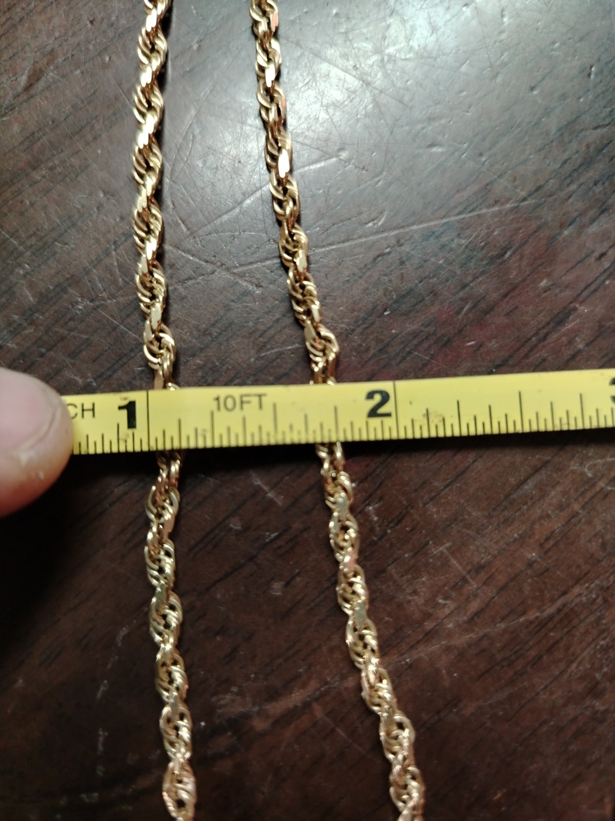 14k Solid Gold 3.5mm Rope Chain Necklace 21g 16″/31.5″ Torzal Men Women Mint