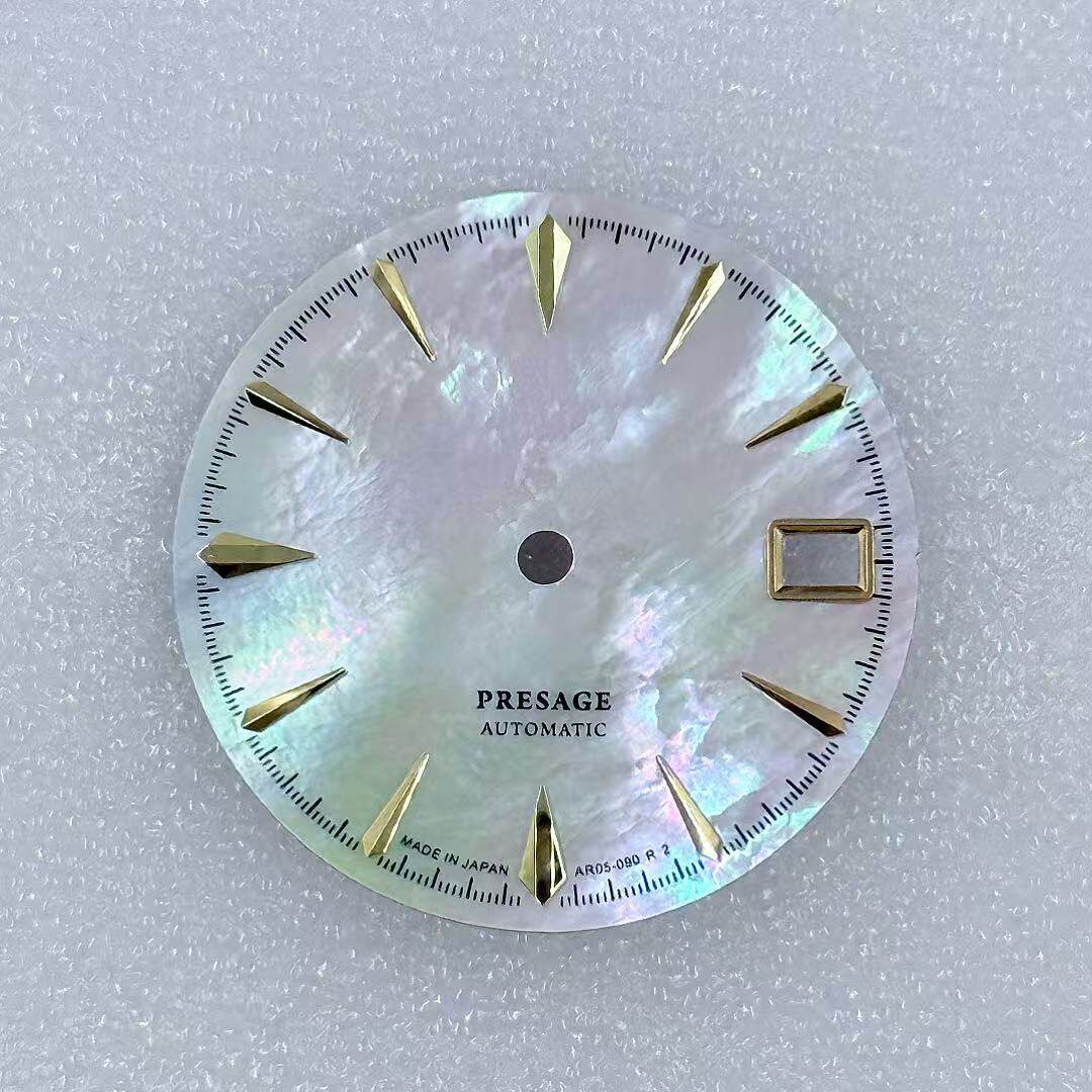 28.5mm Mother of Pearl Flame Fusion Watch Dial Fits NH35 NH36 Movements