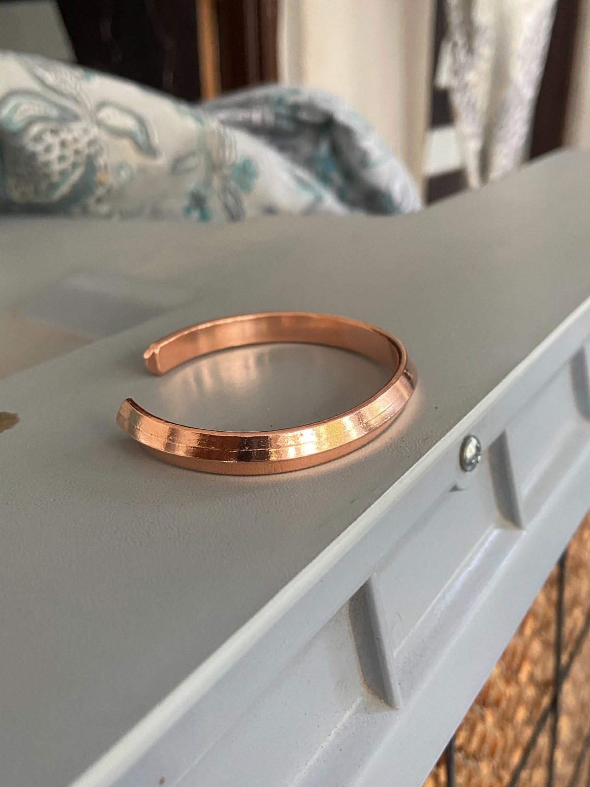 Solid Copper Cuff Bracelet Open Bangle Adjustable Handmade Unisex Wrist Band