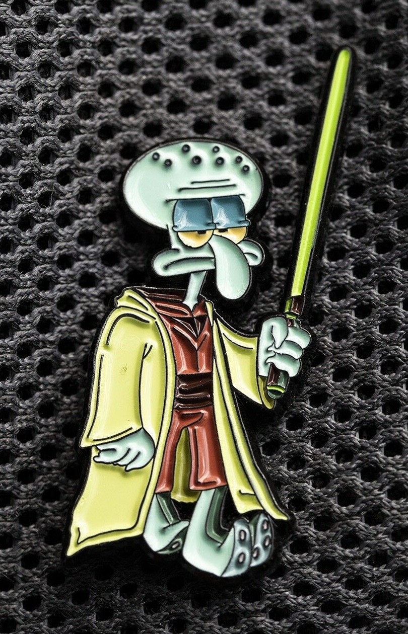 Master Q LAPEL PIN – DATA – Squidward – Jedi -Pintrill