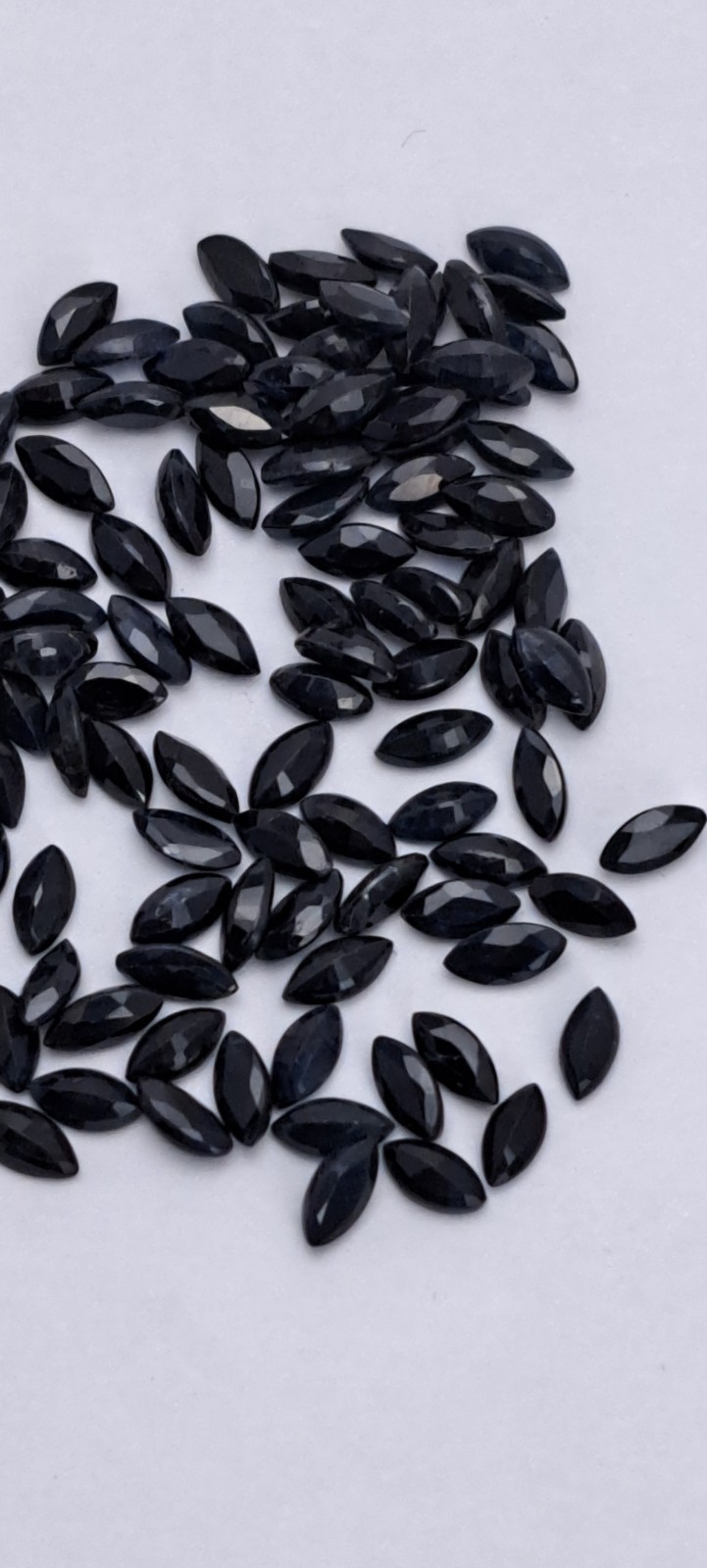100 pieces Marquise Shaped Black Synthetic Cubic Zirconia Loose Stones 5x3mm