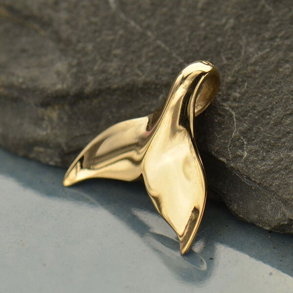 Bronze Whale Tail Pendant 15mm X 15mm Whale Tail Charm