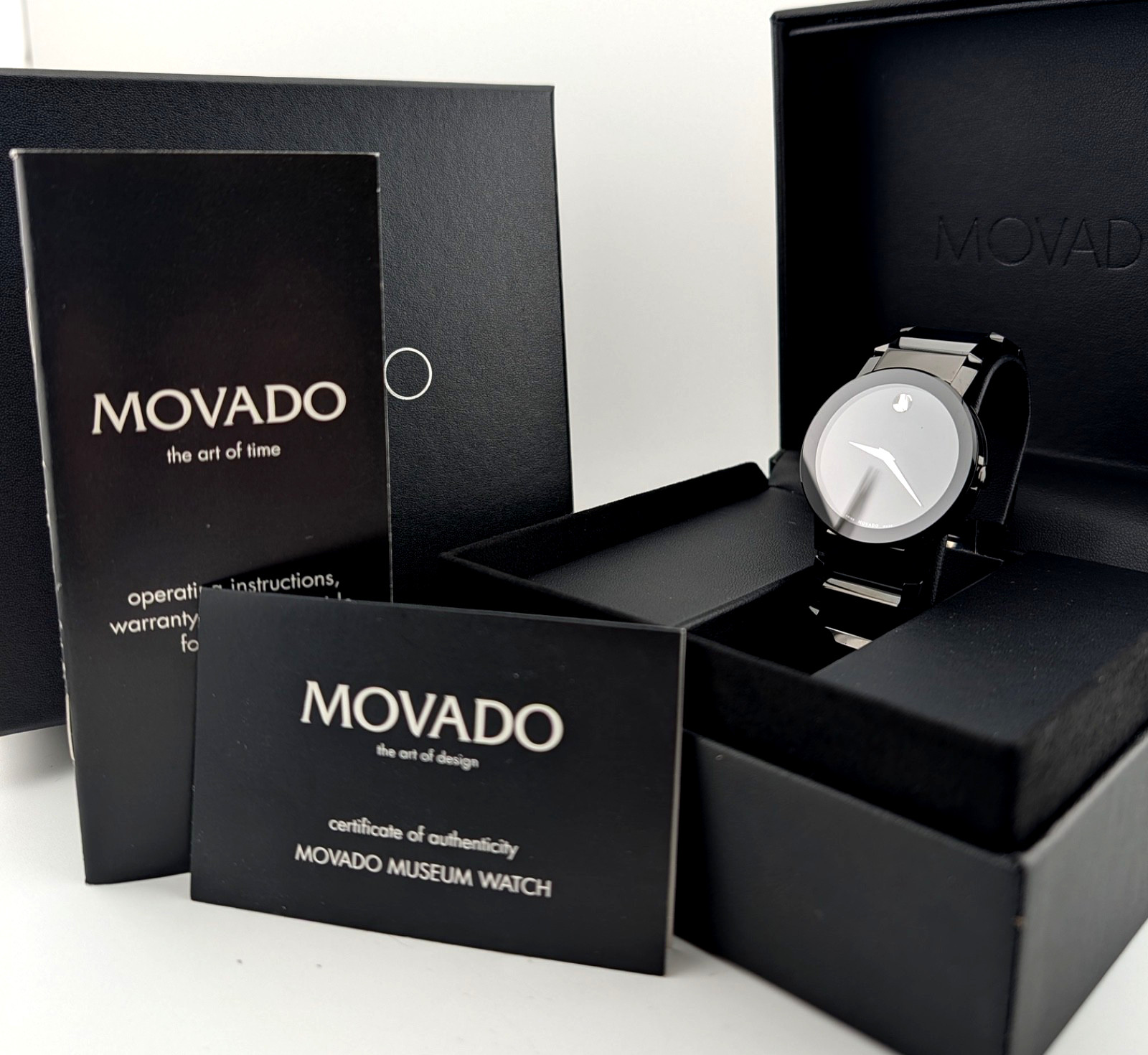 Movado Men’s Rare Black PVD Sapphire Mirror Classic Watch #84.G1.3896A ~ DISPLAY