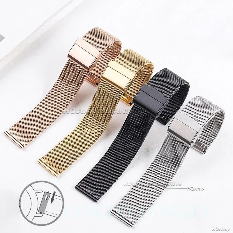 12–24mm Stainless Steel Mesh Metal Watch Strap Band Unisex12–24mm Stainless Stee