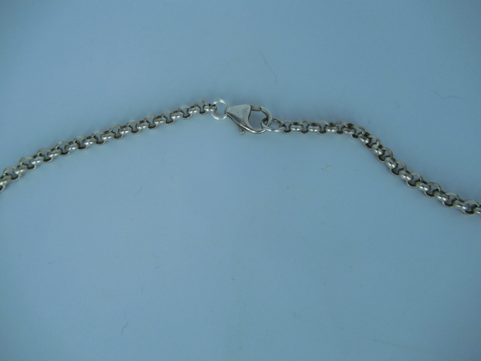 Sterling Silver Greenish Colored Bead Necklace