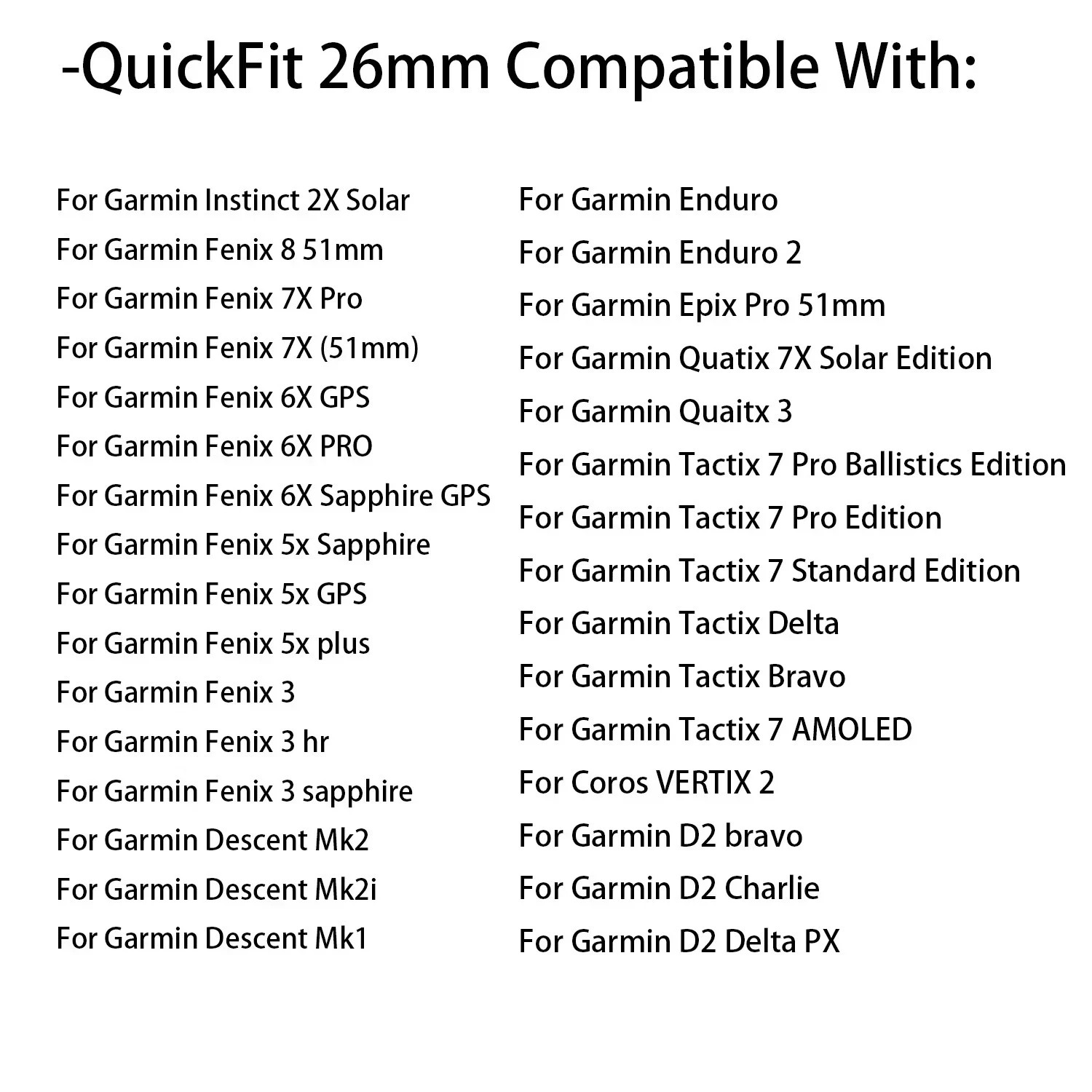 QuickFit 26mm 22mm For Garmin Fenix 8 7X 7 Pro 6 6X Pro 5X 5 Plus Garmin Watch