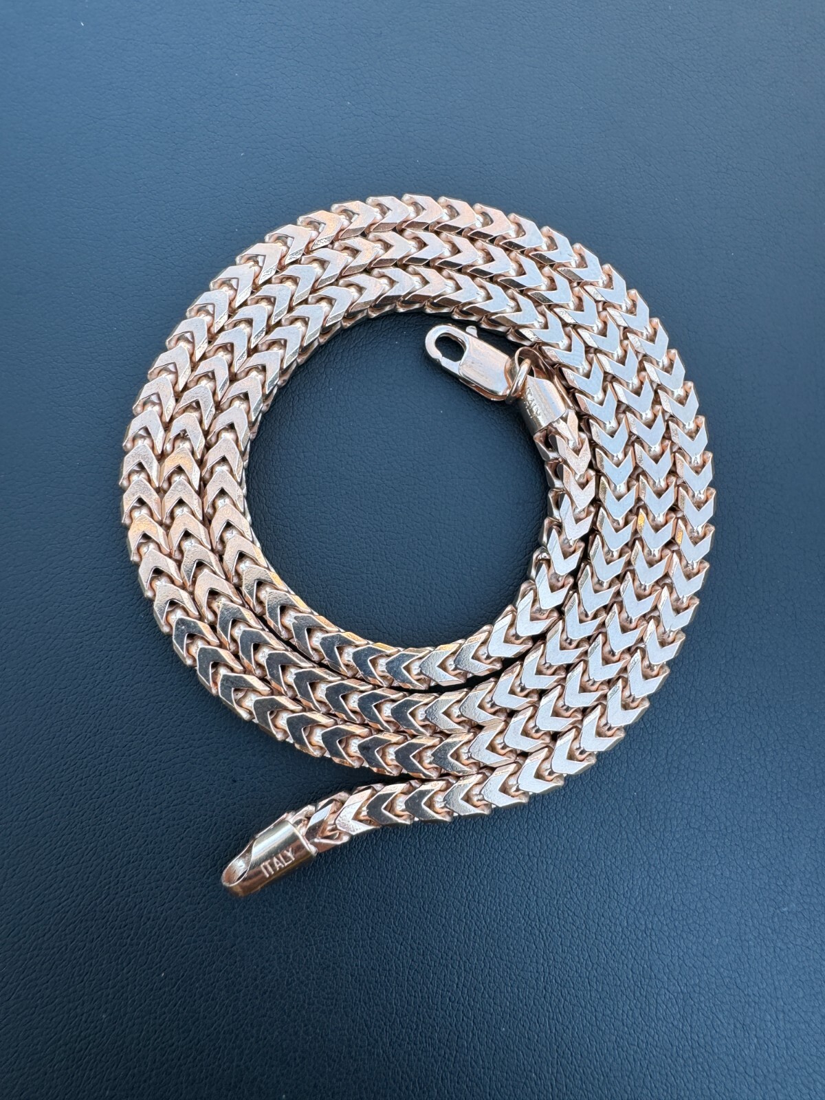 14k Rose Gold Solid 925 Sterling Silver Franco Chain 5mm Mens Necklace 18-30″