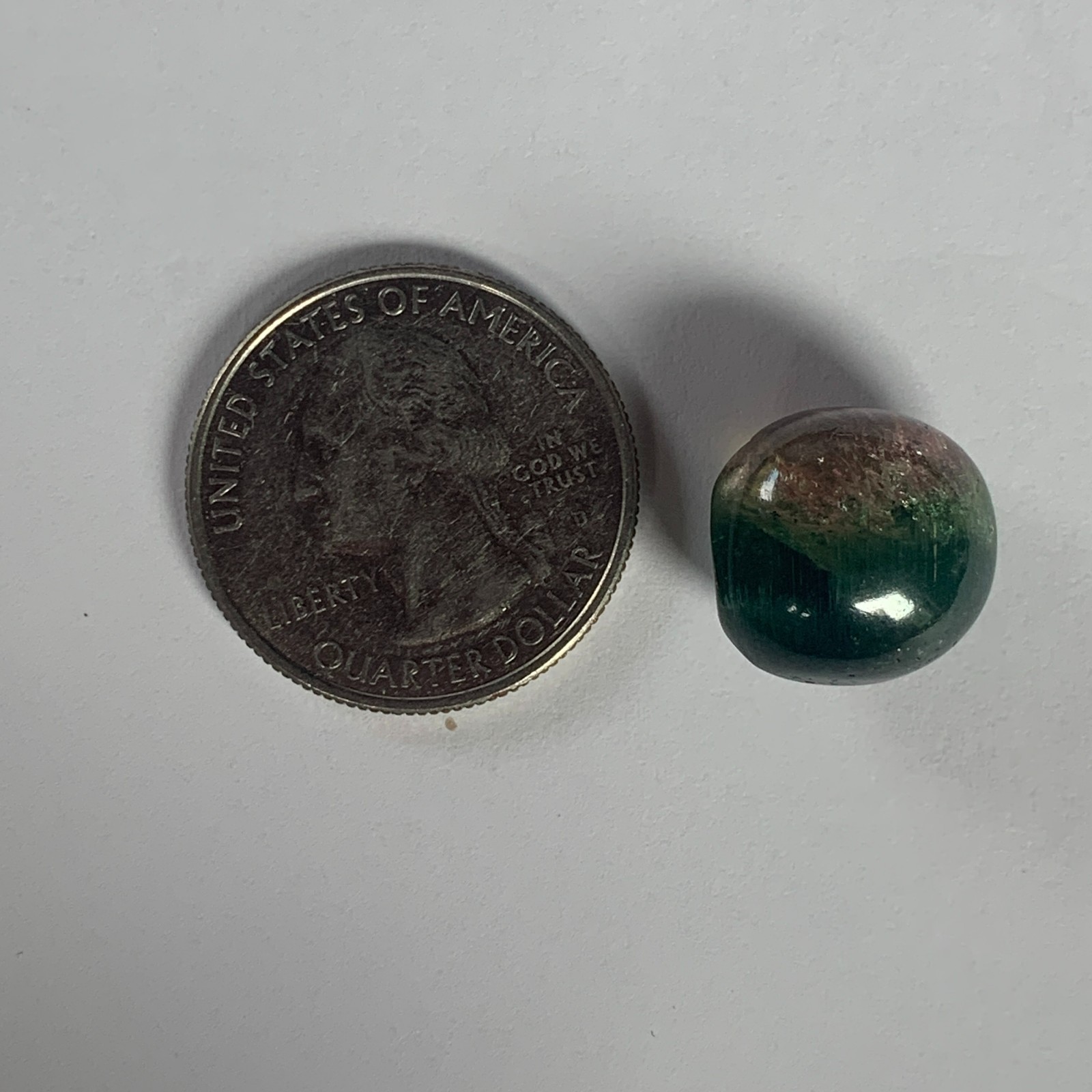 Andy’s Gem Garage Sale – Bi Color Tourmaline Cats eye Rutilated Cab 20.50cts