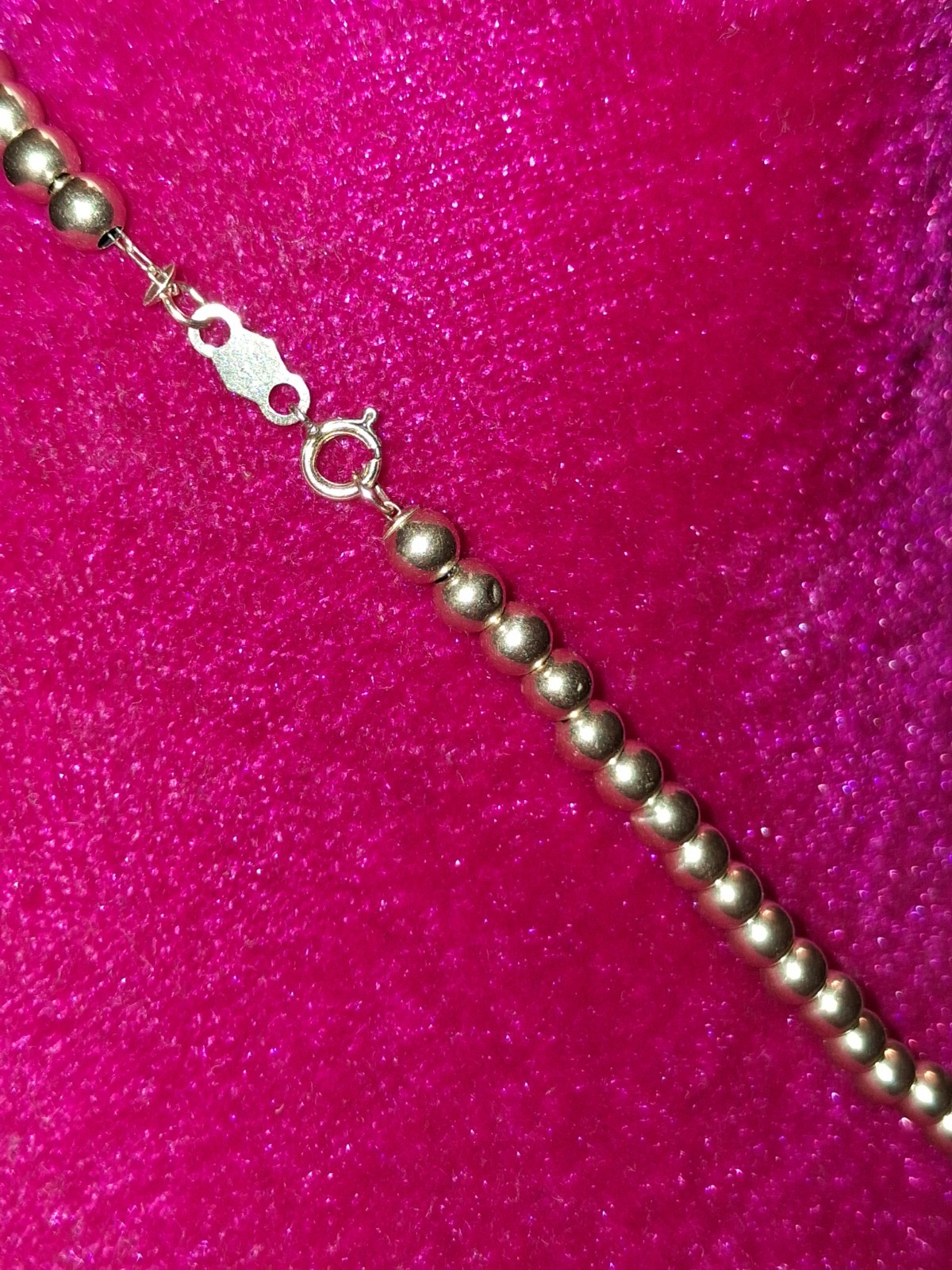 10k Gold Ball Beaded Necklace 3.44 Grams MEASURES 17 Inches