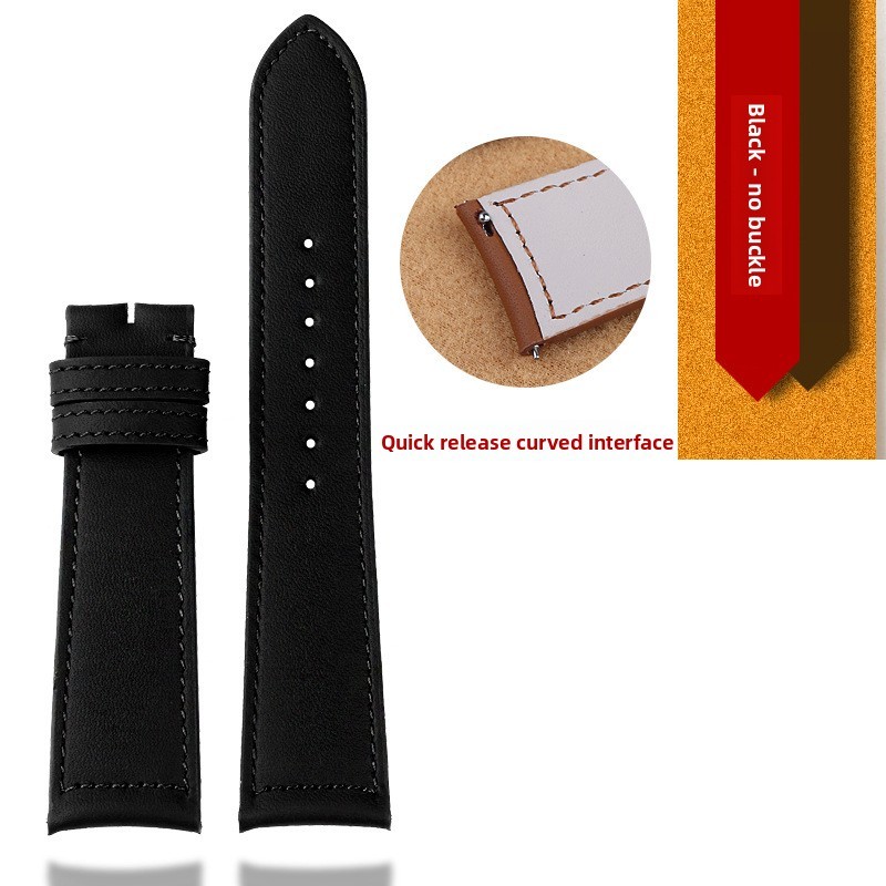 For Jaeger-LeCoultre Curved Quick Release Genuine Leather Watch Strap 19 20 21mm
