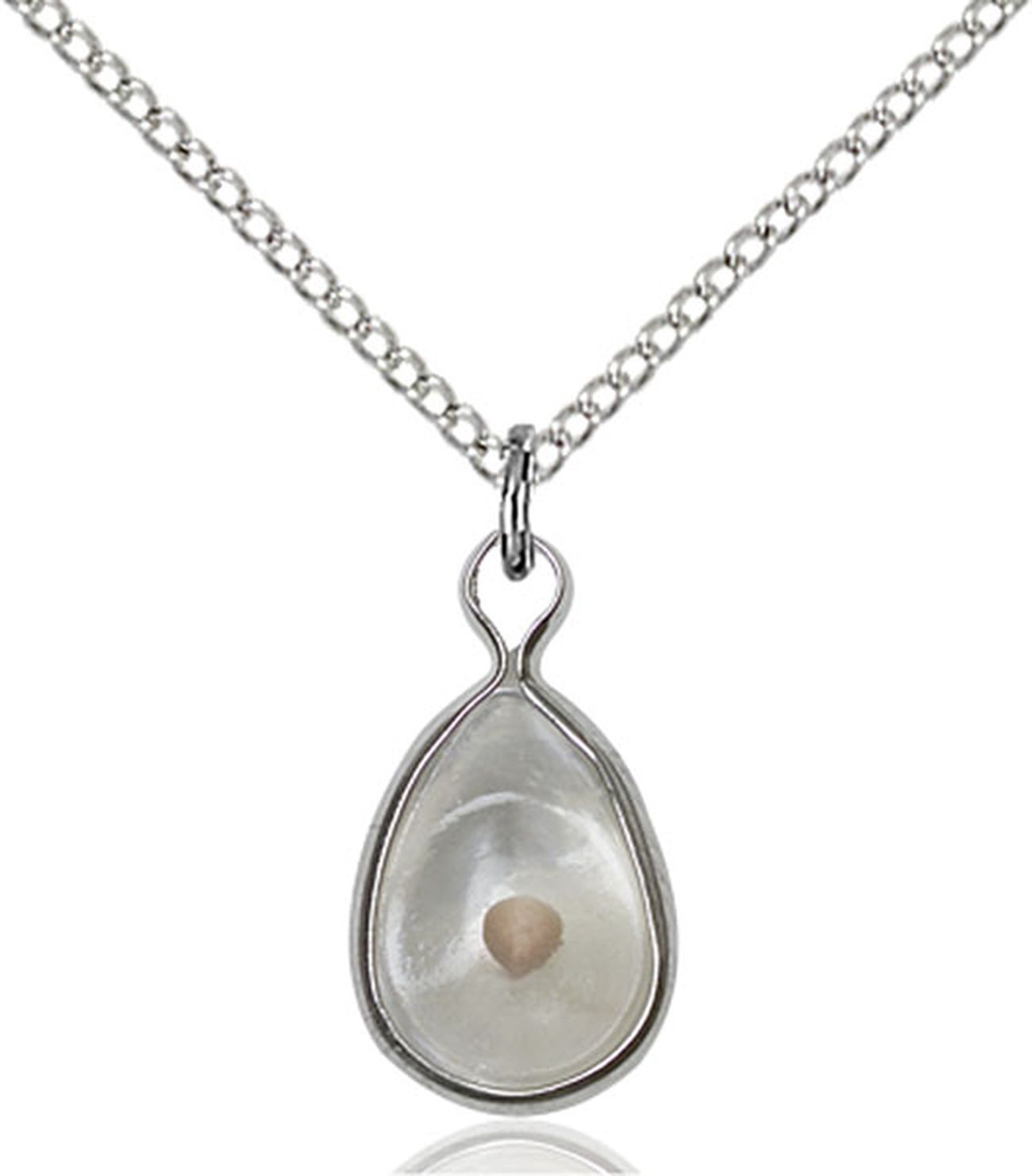 Sterling Silver Mustard Seed Faith Medal Pendant Necklace 18” Chain Gift Box