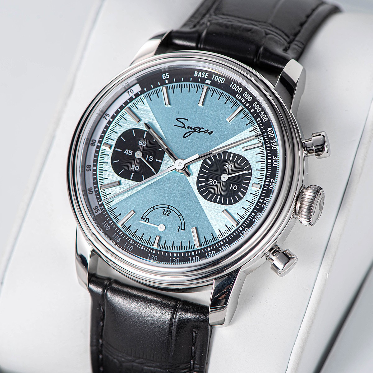 Seagull Movement Mechanical Chronograph Sapphire Case Watch Noctilucent ST412