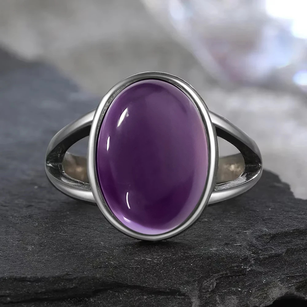 Moonstone Ring Sterling Silver Oval Tension Mount Vintage Wedding Women Jewelry