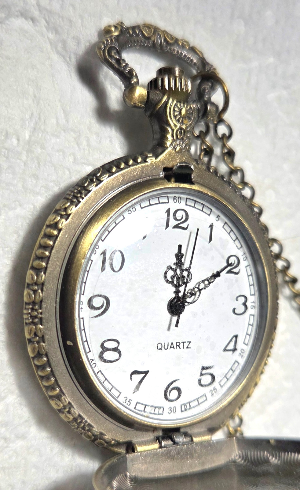 MASONS POCKET WATCH BRONZE QUARTZ ANALOG 80cm CHAIN 4.5cm/1.77inches