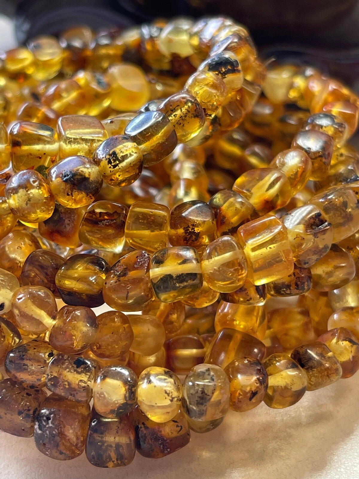 Baltic Amber Bracelet 2 Pieces Set Flower Amber Healing Stone Crystal Gemstone