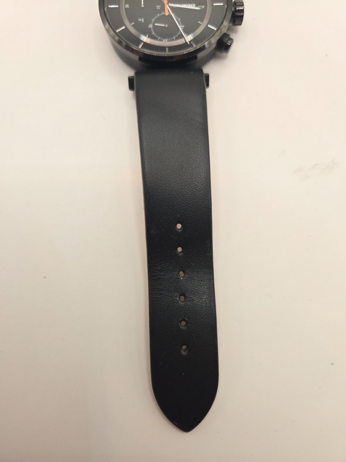 Issey Miyake Chronograph Watch VK67-0010 Satoshi Wada Black Leather Japan Seiko